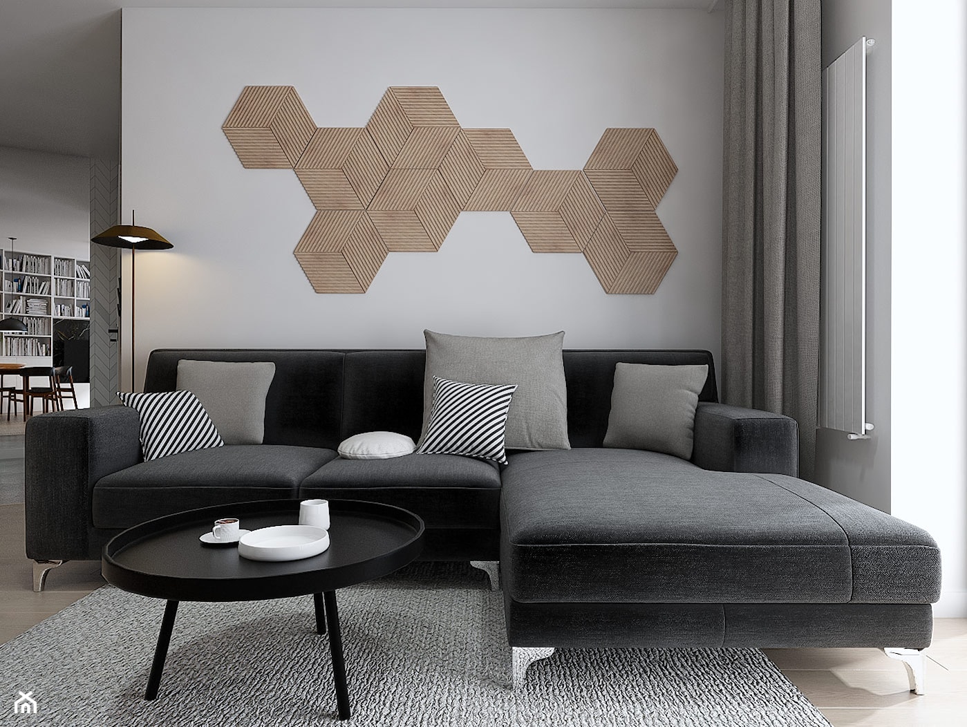 Projekt wnętrz mieszkania w Toruniu /4/ - nowoczesn sofa polskiego producenta - zdjęcie od YONO Architecture - Homebook