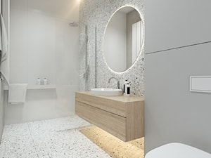 Projekt wnętrz domu w Tarnowie Podgórnym /2/ - łazienka z prysznicem - zdjęcie od YONO Architecture