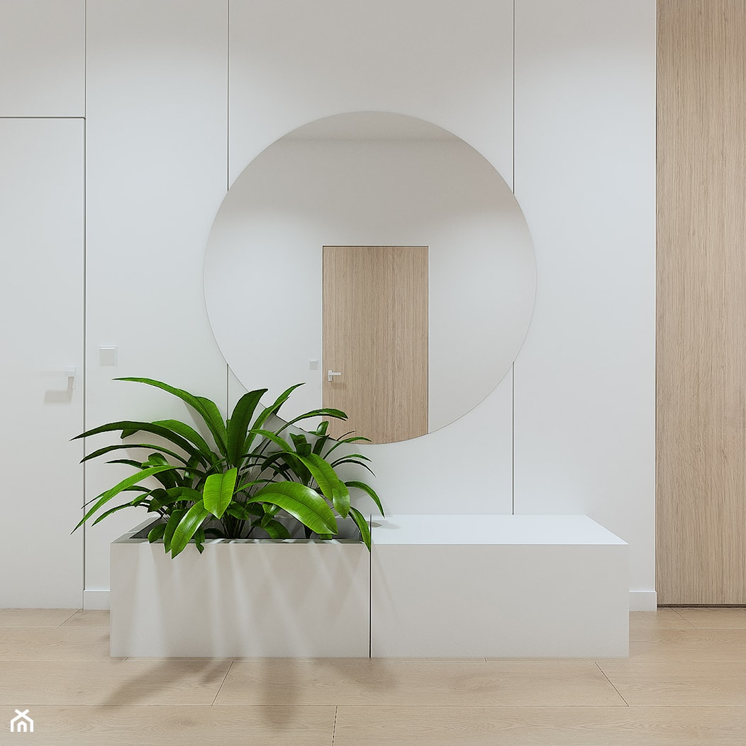Projekt wnętrz domu w Tarnowie Podgórnym /2/ - korytarz z zielenią - zdjęcie od YONO Architecture - Homebook