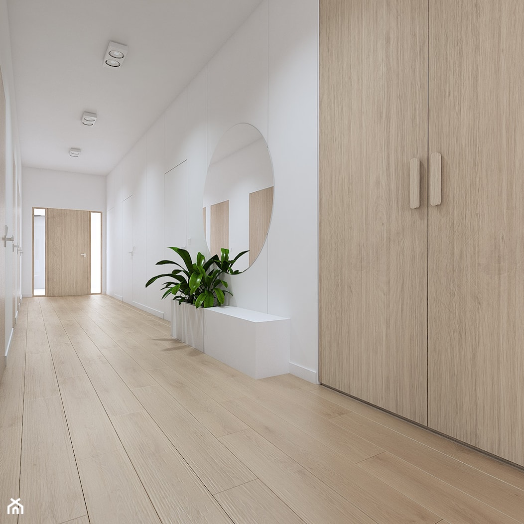 Projekt wnętrz domu w Tarnowie Podgórnym /2/ - korytarz z zielenią /2/ - zdjęcie od YONO Architecture - Homebook