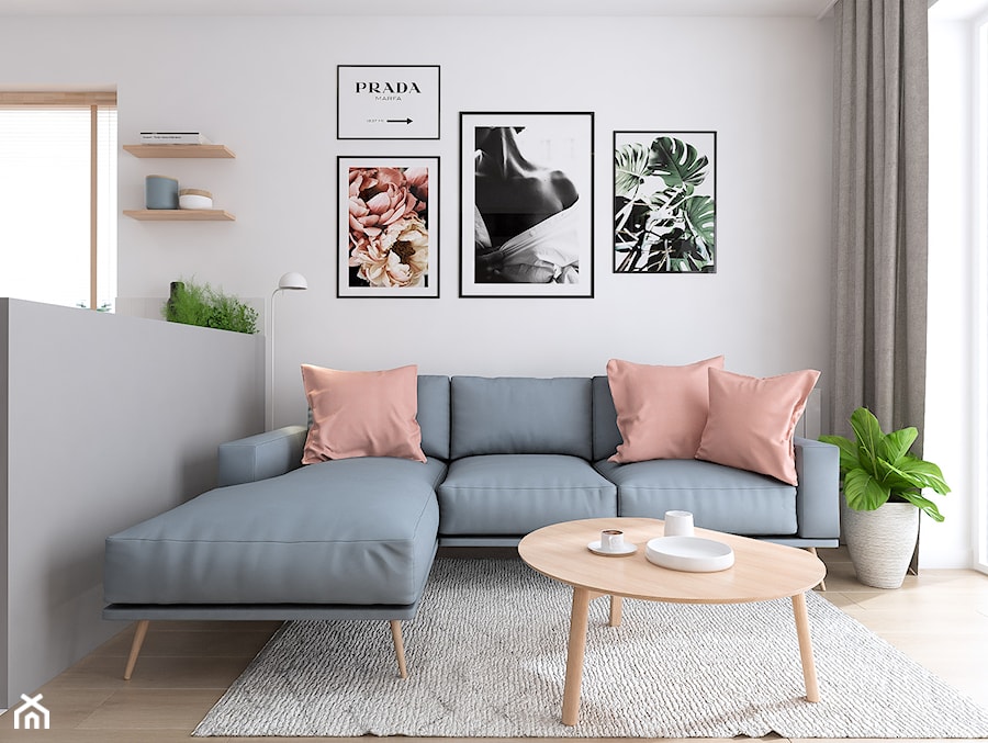 Projekt wnętrz mieszkania w Poznaniu /4/ - Salon 2 sofa - zdjęcie od YONO Architecture