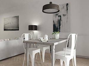 eklektyczna łódź - Mała biała jadalnia w kuchni, styl nowoczesny - zdjęcie od iHome Studio