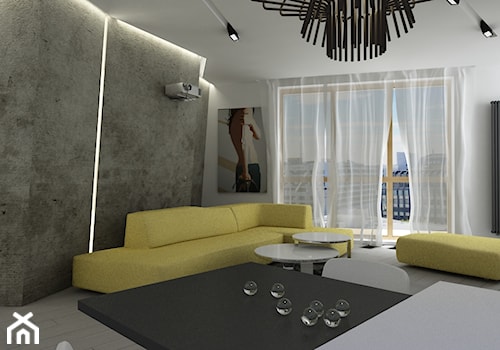 Mieszkanie 55m2_Warszawa - Salon, styl minimalistyczny - zdjęcie od iHome Studio