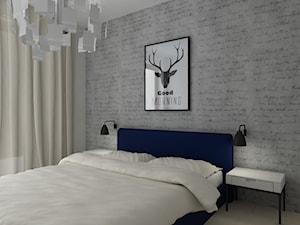SKANDYNAWSKIE AKCENTY - Średnia szara sypialnia, styl skandynawski - zdjęcie od iHome Studio