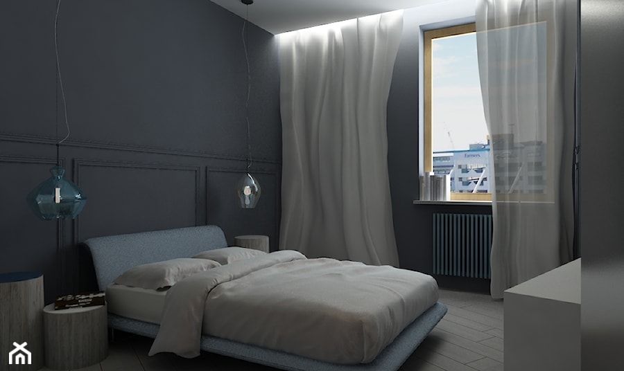 Mieszkanie 55m2_Warszawa - Sypialnia, styl minimalistyczny - zdjęcie od iHome Studio