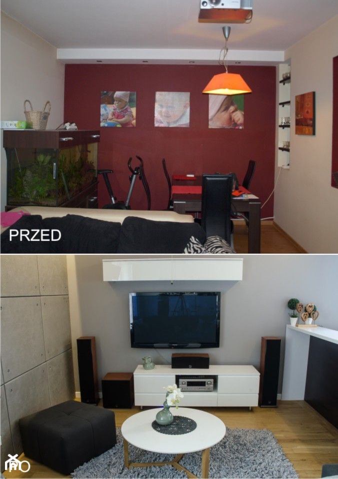 Metamorfoza mieszkania 70m2 - Salon, styl nowoczesny - zdjęcie od iHome Studio