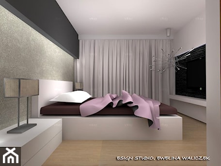Aranżacje wnętrz - Sypialnia: Mieszkanie 3-poziomowe - wersja 1 - Sypialnia, styl nowoczesny - ESIGN. Przeglądaj, dodawaj i zapisuj najlepsze zdjęcia, pomysły i inspiracje designerskie. W bazie mamy już prawie milion fotografii!