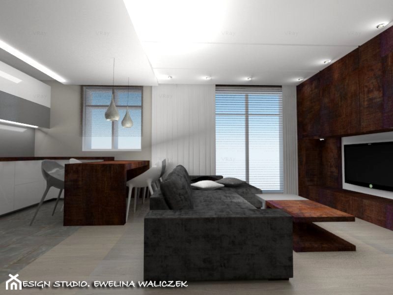 Mieszkanie 3-poziomowe - wersja 2 - Salon, styl nowoczesny - zdjęcie od ESIGN