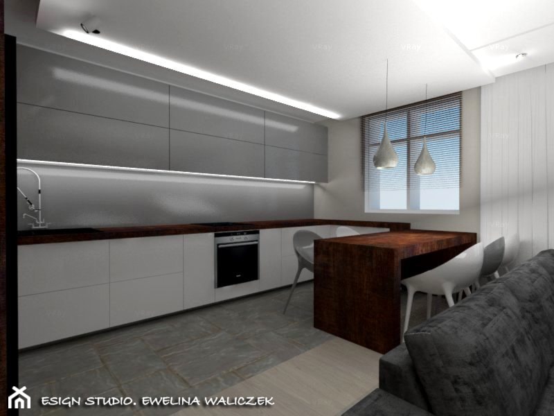 Mieszkanie 3-poziomowe - wersja 2 - Kuchnia, styl nowoczesny - zdjęcie od ESIGN