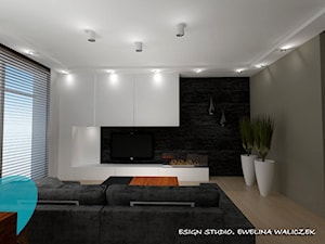 Mieszkanie 3-poziomowe - wersja 1 - Salon, styl nowoczesny - zdjęcie od ESIGN