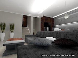 Mieszkanie 3-poziomowe - wersja 2 - Salon, styl nowoczesny - zdjęcie od ESIGN