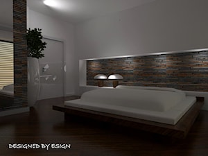 Sypialnia z odrobiną skały - Sypialnia, styl nowoczesny - zdjęcie od ESIGN