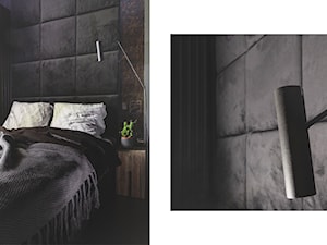 apartament | Poznań - Mała czarna szara sypialnia, styl nowoczesny - zdjęcie od jaga_kraupe