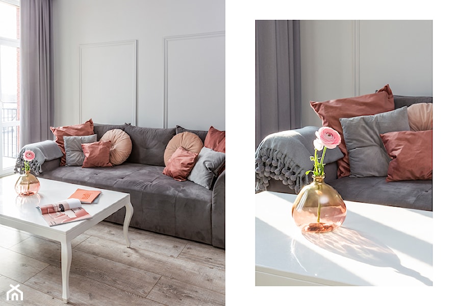 apartament rose gold | Międzychód - Salon, styl nowoczesny - zdjęcie od jaga_kraupe