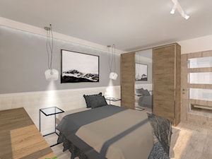 mieszkane - Średnia szara sypialnia - zdjęcie od MK STUDIO PROJEKTOWE