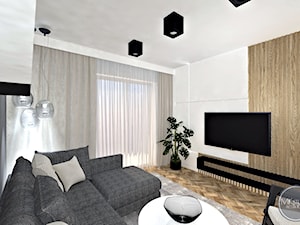 Średni biały szary salon, styl nowoczesny - zdjęcie od MK STUDIO PROJEKTOWE