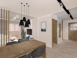 mieszkane - Średnia beżowa czarna jadalnia jako osobne pomieszczenie - zdjęcie od MK STUDIO PROJEKTOWE