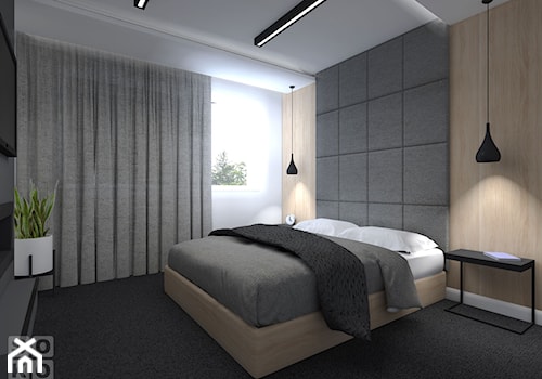 Dom W Chojnowie - Duża beżowa biała sypialnia, styl nowoczesny - zdjęcie od Studio Soko