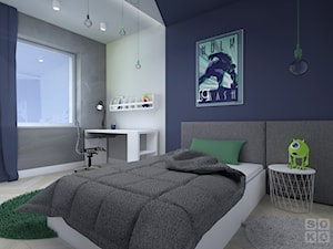 Dom Lubin - Średni biały niebieski pokój dziecka dla nastolatka dla chłopca dla dziewczynki - zdjęcie od Studio Soko