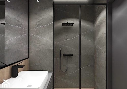 Dom Lubin - Średnia bez okna z lustrem łazienka, styl nowoczesny - zdjęcie od Studio Soko