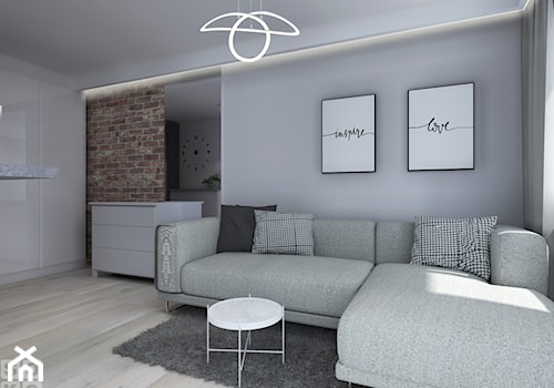 Mieszkanie w Legnicy - Mały szary salon, styl nowoczesny - zdjęcie od Studio Soko