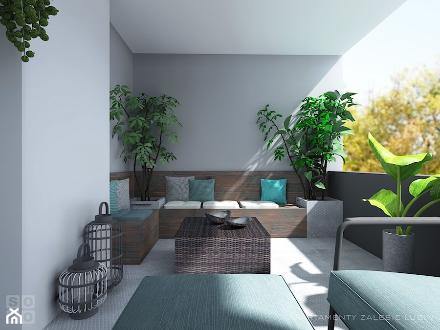Apartament Zalesie - Taras, styl nowoczesny - zdjęcie od Studio Soko
