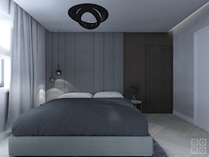 Dom Lubin - Średnia szara sypialnia, styl nowoczesny - zdjęcie od Studio Soko