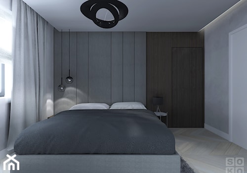 Dom Lubin - Średnia szara sypialnia, styl nowoczesny - zdjęcie od Studio Soko
