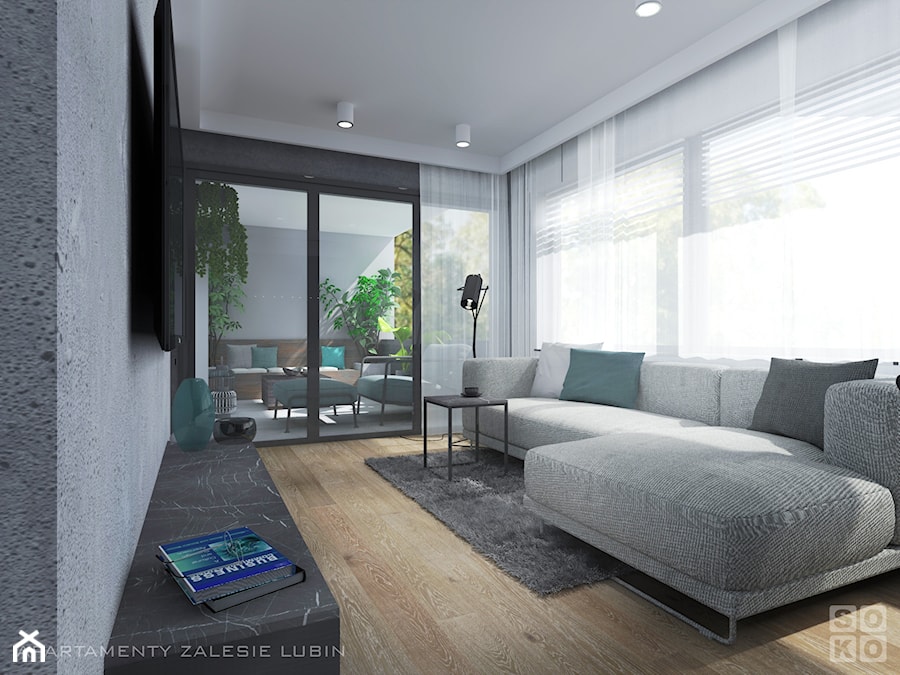 Apartament Zalesie - Salon, styl nowoczesny - zdjęcie od Studio Soko