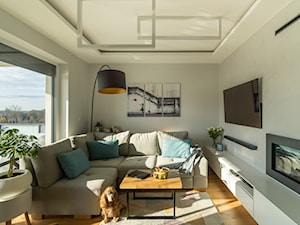 Mieszkanie Lubin - Średni biały szary salon, styl nowoczesny - zdjęcie od Studio Soko
