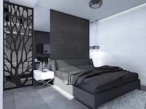 Dom na Słowiańskiej - Średnia biała szara z biurkiem sypialnia, styl nowoczesny - zdjęcie od Studio Soko