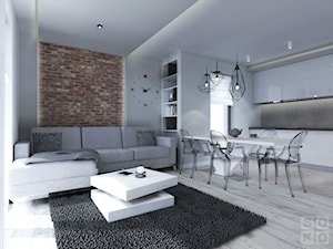Mieszkanie na Kwiatowej - Średni salon z kuchnią z jadalnią, styl nowoczesny - zdjęcie od Studio Soko