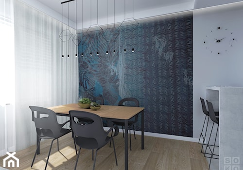 Apartament Zalesie - Mała szara jadalnia jako osobne pomieszczenie, styl nowoczesny - zdjęcie od Studio Soko