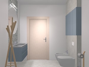 Niebiesko-beżowa łazienka - zdjęcie od komplet-studio design