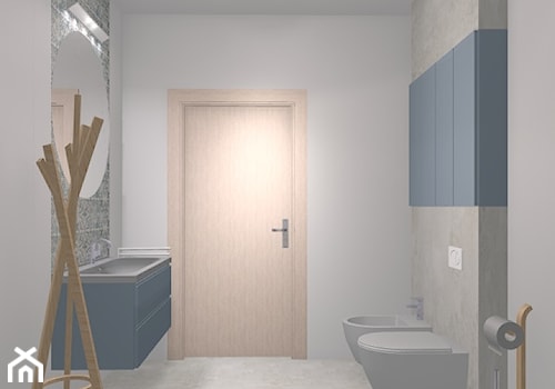 Niebiesko-beżowa łazienka - zdjęcie od komplet-studio design