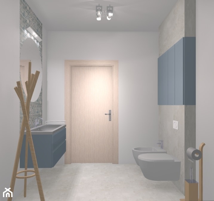Niebiesko-beżowa łazienka - zdjęcie od komplet-studio design - Homebook