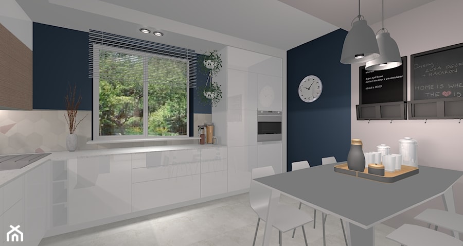 kuchnia granatowo-biała - zdjęcie od komplet-studio design