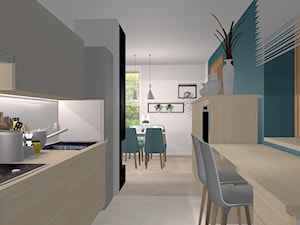 kuchnia otwarta na salon - zdjęcie od komplet-studio design