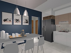 kuchnia granatowo-biała - zdjęcie od komplet-studio design