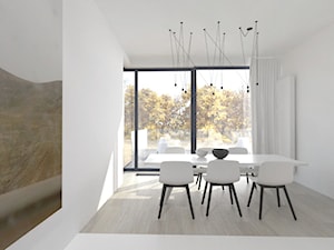 Apartament w Gdyni - Duża biała jadalnia jako osobne pomieszczenie, styl minimalistyczny - zdjęcie od MUKA MARCIN KUPTEL