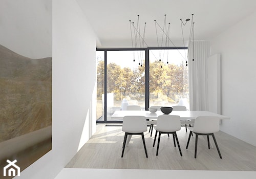 Apartament w Gdyni - Duża biała jadalnia jako osobne pomieszczenie, styl minimalistyczny - zdjęcie od MUKA MARCIN KUPTEL