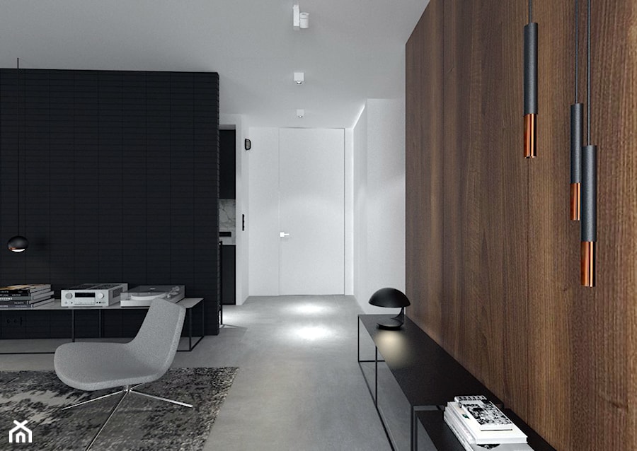 Mieszkanie w Gdańsku-styl minimalistyczny - Średni biały hol / przedpokój, styl minimalistyczny - zdjęcie od MUKA MARCIN KUPTEL