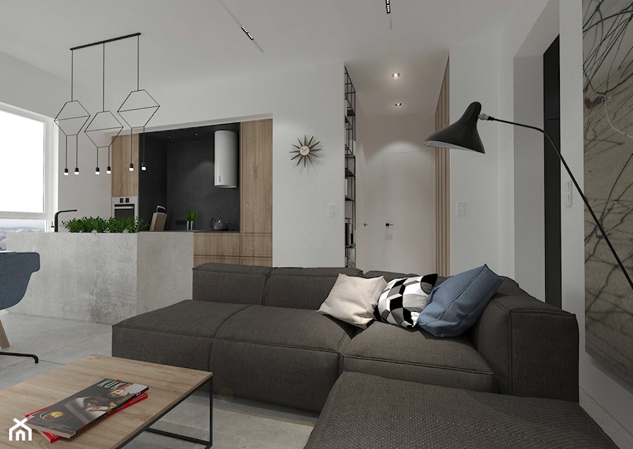 Soft loft w Gdańsku - Salon, styl minimalistyczny - zdjęcie od MUKA MARCIN KUPTEL