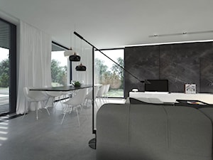 Projekt salonu wraz z aneksem kuchennym i jadalnią - Salon, styl nowoczesny - zdjęcie od MUKA MARCIN KUPTEL