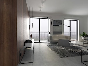 Mieszkanie w Gdańsku-styl minimalistyczny - Średni biały salon z jadalnią, styl minimalistyczny - zdjęcie od MUKA MARCIN KUPTEL