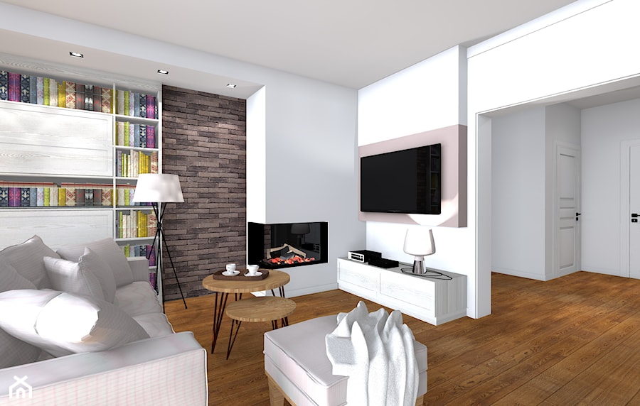 Projekt domu jednorodzinnego - Salon, styl skandynawski - zdjęcie od studio KULA design | Lublin