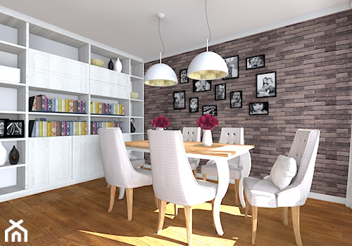 Projekt domu jednorodzinnego - Średnia jadalnia jako osobne pomieszczenie, styl skandynawski - zdjęcie od studio KULA design | Lublin