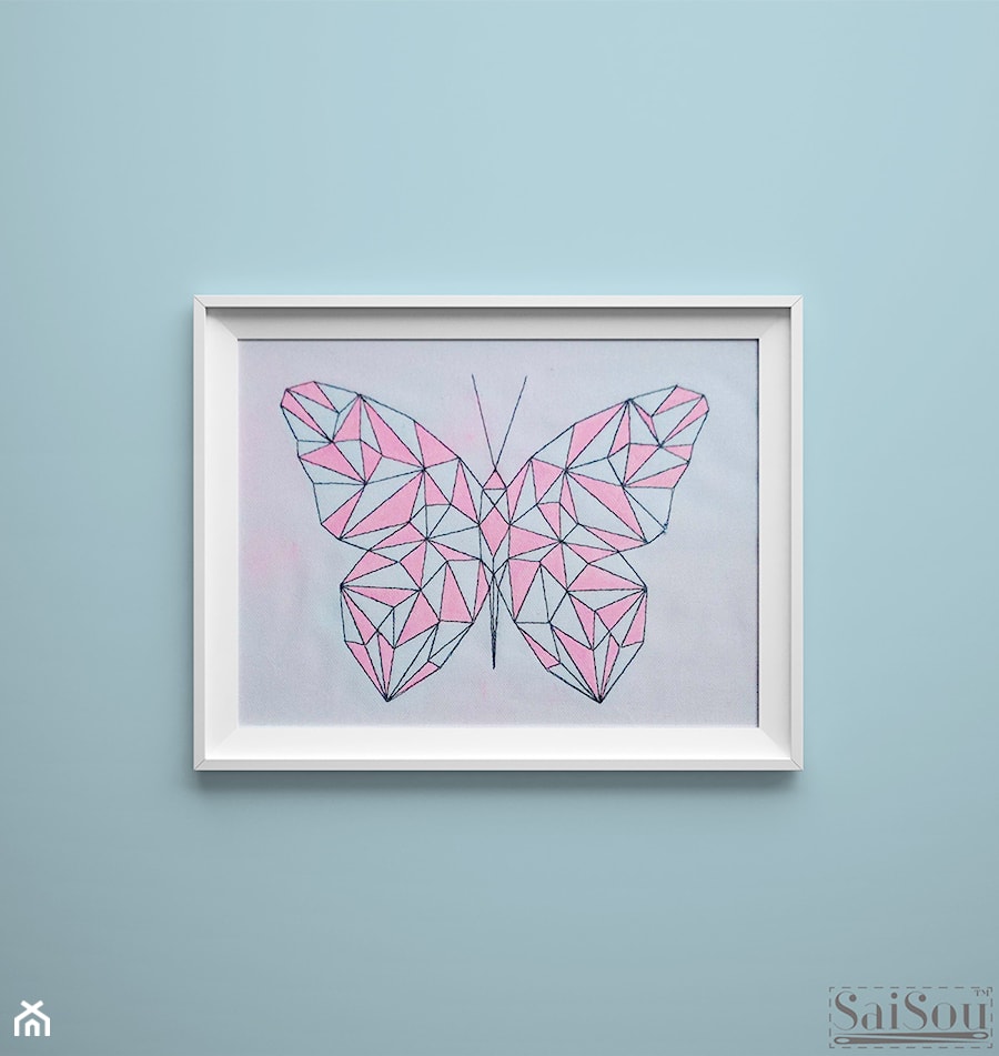 Haftowany motyl w stylu geometrycznym - zdjęcie od Pracownia SaiSou