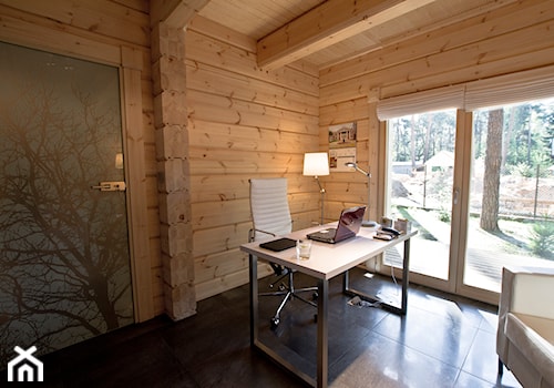 Nowoczesny Dom z finskiego bala - Średnie z sofą biuro, styl skandynawski - zdjęcie od TiM Grey Projektowanie Wnętrz