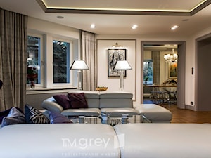 300m2 Klasycznej Elegancji - Średni biały salon, styl tradycyjny - zdjęcie od TiM Grey Projektowanie Wnętrz